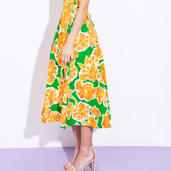 Flying Tomato WHERE I WANT TO BE TWILL MIDI DRESS - Picture 4 of 7